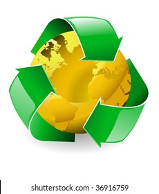 Golden globe recycling trophy