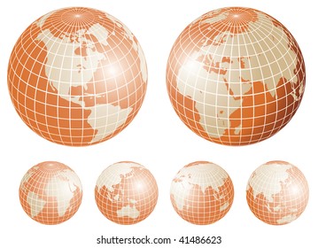 Golden globes. Vector illustration