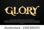 Golden glory editable text effect template with 3d style use for logo and business brand
