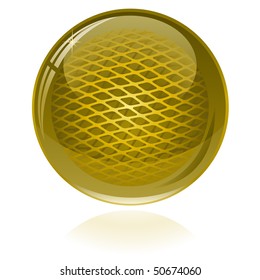 Goldene glänzende abstrakte Kugel. Nur einfacher Farbverlauf verwendet.