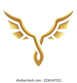 Golden Glossy Abstract Wings on a White Background - Icon 3