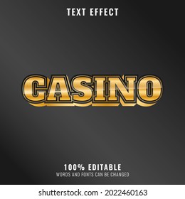 efecto de texto de casino brillante dorado