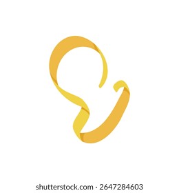 Golden Glossy Glitter Ribbon for Party Holiday Background. Isolated on White Background Design Element. Vector Illustration for your design