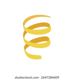 Golden Glossy Glitter Ribbon for Party Holiday Background. Isolated on White Background Design Element. Vector Illustration for your design