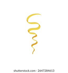Golden Glossy Glitter Ribbon for Party Holiday Background. Isolated on White Background Design Element. Vector Illustration for your design