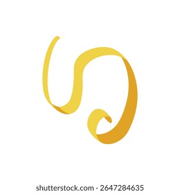 Golden Glossy Glitter Ribbon for Party Holiday Background. Isolated on White Background Design Element. Vector Illustration for your design