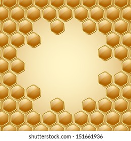 Golden and glossy honeycomb background with space for your text