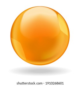 Golden glossy oil bubble ball or round drop