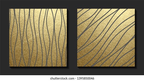 Golden glossy texture. Metal pattern. Abstract gold background