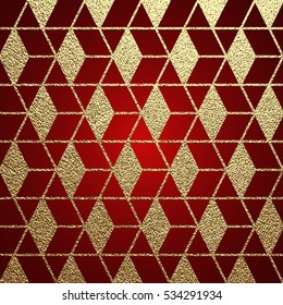 Golden glossy texture. Metal pattern. Gold festive background , for greeting card or wrapping paper.