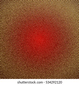 Golden glossy texture. Metal pattern. Gold festive background with dots, for greeting card or wrapping paper.
