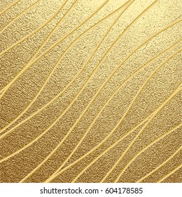 Golden glossy texture. Metal pattern. Abstract gold background