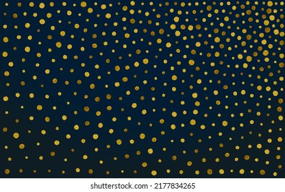 Fondo negro del vector brillante dorado. Invitación al polvo de arte. Resumen de lluvia dorada. Tarjeta transparente redonda.