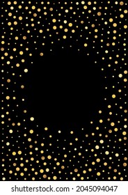 Golden Glow Christmas Vector  Black Background. Golden Sparkle Pattern. Yellow Round Isolated Background. Splash Modern Illustration.