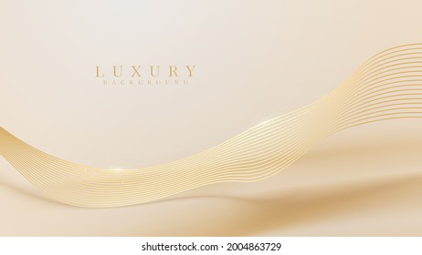 Golden glow curve line background, luxury light brown concept. Illustration from vector about backdrop modern template design that feels precious and expensive.