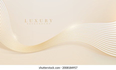 Golden glow curve line background, luxury light brown concept. Illustration from vector about backdrop modern template design that feels precious and expensive.