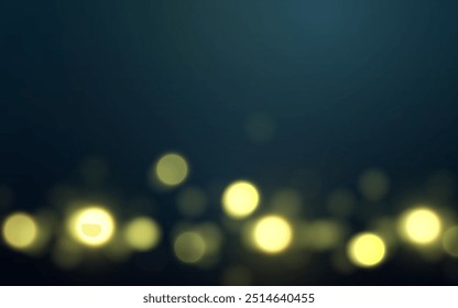 Golden Glow in the Dark Background. Midnight Bokeh Lights, Background decoration