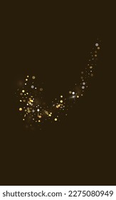 Golden Glow Paper Vector Luxury Background. Modern Sequin Illustration. Gold Dot Bright Invitation. Circle Anniversary Postcard.