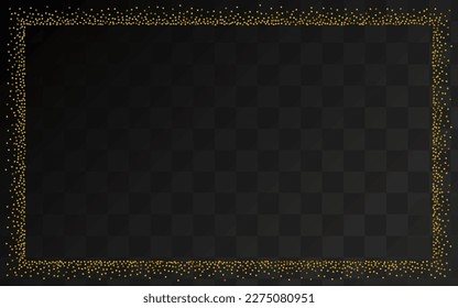 Golden Glow Transparent Vector Transparent Background. Christmas Dust Postcard. Shiny Sequin Glamour Design. Dot Falling Invitation.