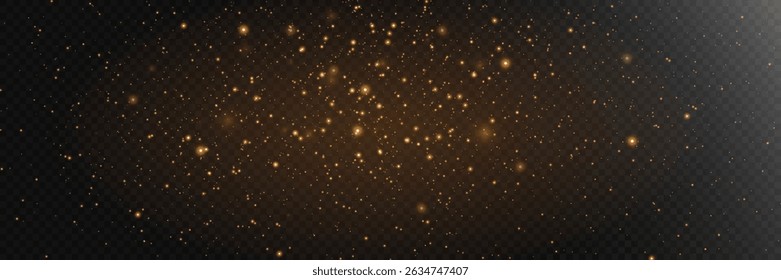 Golden glowing background with multicolored bokeh lights. Sparkling magic dust particles.Vector illustration.EPS 10.