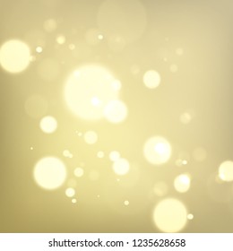 Golden glowing bokeh lights abstract soft background