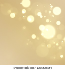 Golden glowing bokeh lights abstract soft background