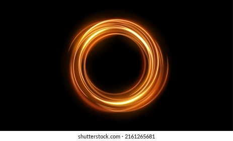Golden Glowing Circle, Elegant Light ring. Vector Illustration