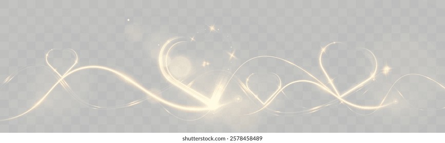 Golden glowing heart shapes, light trails, and "I love you" text in a sparkling calligraphy style on a dark background. Romantic Valentine’s Day design elements with elegant shiny effects and bokeh.	