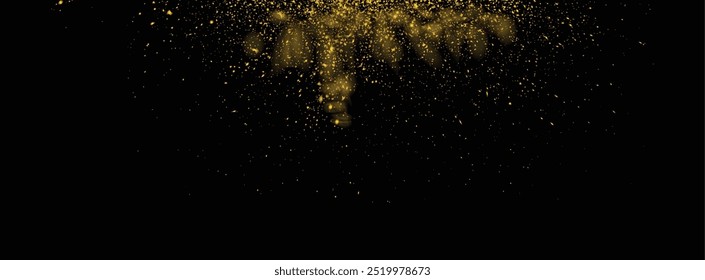 Golden glowing isolated light effect vector gold glitter splatter