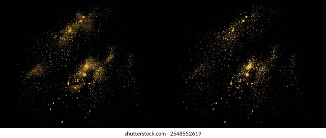 Oro brillante efecto de luz aislado oro brillo salpicadura. fondo de oro brillo