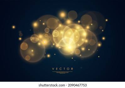 Golden glowing lights effects, abstract magic Illustration. Graphic concept for your design