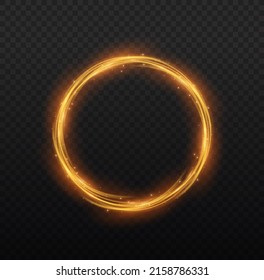 Fondo vectorial de efecto de líneas brillantes doradas. Efecto luminoso. Líneas de movimiento abstractas. Ola de senderos luminosos, línea de trazos de trazos de incendios, luces de coches, fibra óptica y curva de incandescencia twirl png.