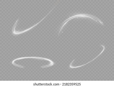 Golden glowing shiny lines effect vector background. Luminous white lines of speed. Light glowing effect. Light trail wave, fire path trace line and incandescence curve twirl.