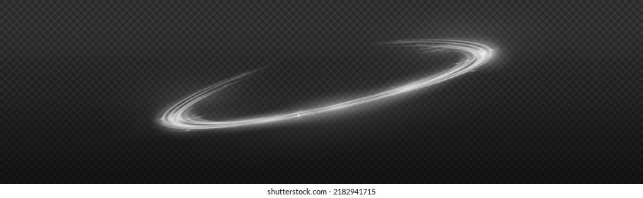 Fondo vectorial de efecto de líneas brillantes doradas. Luminosas líneas blancas de velocidad. Efecto luminoso. Ola ligera de senderos, línea de trazos de senderos de incendios y giro de la curva de incandescencia.