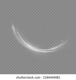 Golden glowing shiny lines effect vector background. Luminous white lines of speed. Light glowing effect. Light trail wave, fire path trace line and incandescence curve twirl.