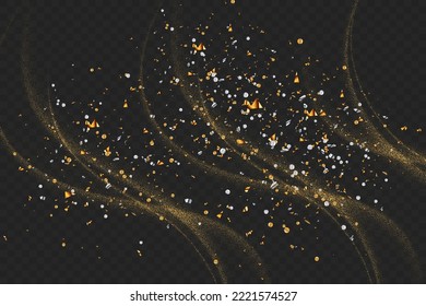 Fondo vectorial de efecto de líneas brillantes doradas. Luminosas líneas blancas de velocidad. Efecto luminoso. Líneas de movimiento abstractas. Ola ligera de senderos, línea de trazos de la trayectoria de incendios, luces de coche, fibra óptica e inc