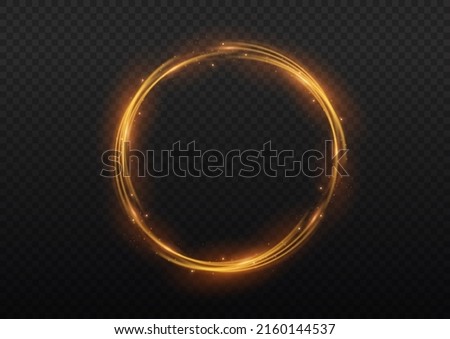 Golden glowing shiny lines effect vector background. Light glowing effect. Abstract motion lines. Light trail wave, fire path trace line, car lights, optic fiber and incandescence curve twirl png.