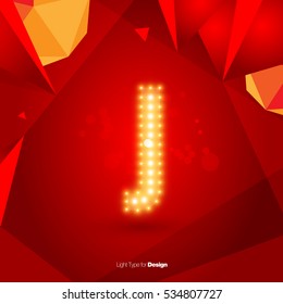 Golden Glowing Vector Deer on Red Background
