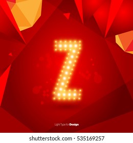 Golden Glowing Vector Font on Red Background