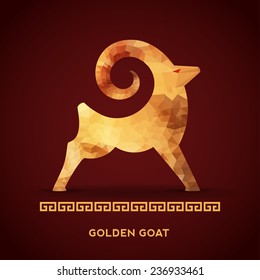 Golden goat as a symbol of Chinese New Year 2015.