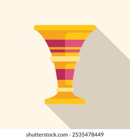 Golden goblet, decorated with horizontal stripes, reminiscent of ancient egyptian craftsmanship