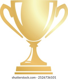 Golden goblet on a transparent background made in vector style. Golden trophy cup. Award or prize for winner in competition or championship. Leadership and Achievement. Design element for sport event