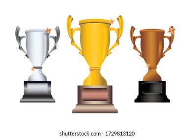 golden goblet or trophy for business success and achievement vector concept