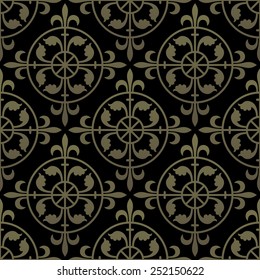 Golden Gothic Seamless Pattern Geometrical Royal Stock Vector (Royalty ...