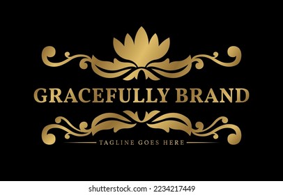 golden gracefully brand vector logo design element