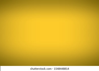 Golden gradation background. Abstract horizontal blurred golden background. White blur. Middle highlight, Dark edges.