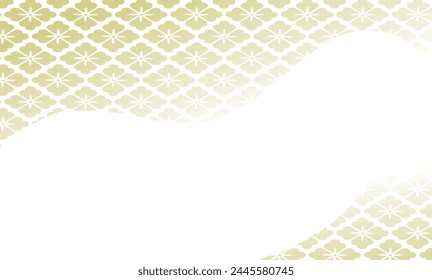 Golden gradation Japanese pattern wave background illustration material