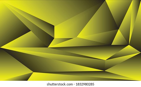 Golden gradient background with abstract polygonal shape.