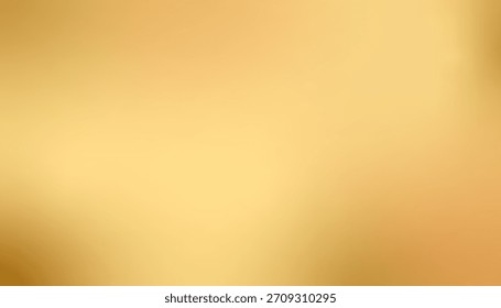 Goldener Farbverlauf Unscharfer Hintergrund mit glatter abstrakter Metallic-Textur. Luxuriöse glänzende Goldfolie, Vektorgrafik für Banner, Tapeten, Verpackungen, Plakatdesign, Broschüre, Vorlage