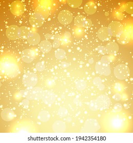 Golden gradient Bokeh background. Shining sparkles texture